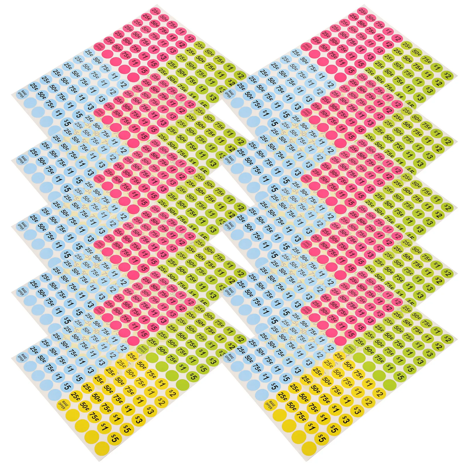 10 Sheets Eye-Catching Colorful Round Pricing Stickers Self-Adhesive Price Tag Paper for Supermarket Shop Mall Retail Stores
10 Sheets Eye-Catching Colorful Round Pricing Stickers Self-Adhesive Price Tag Paper for Supermarket Shop Mall Retail Stores