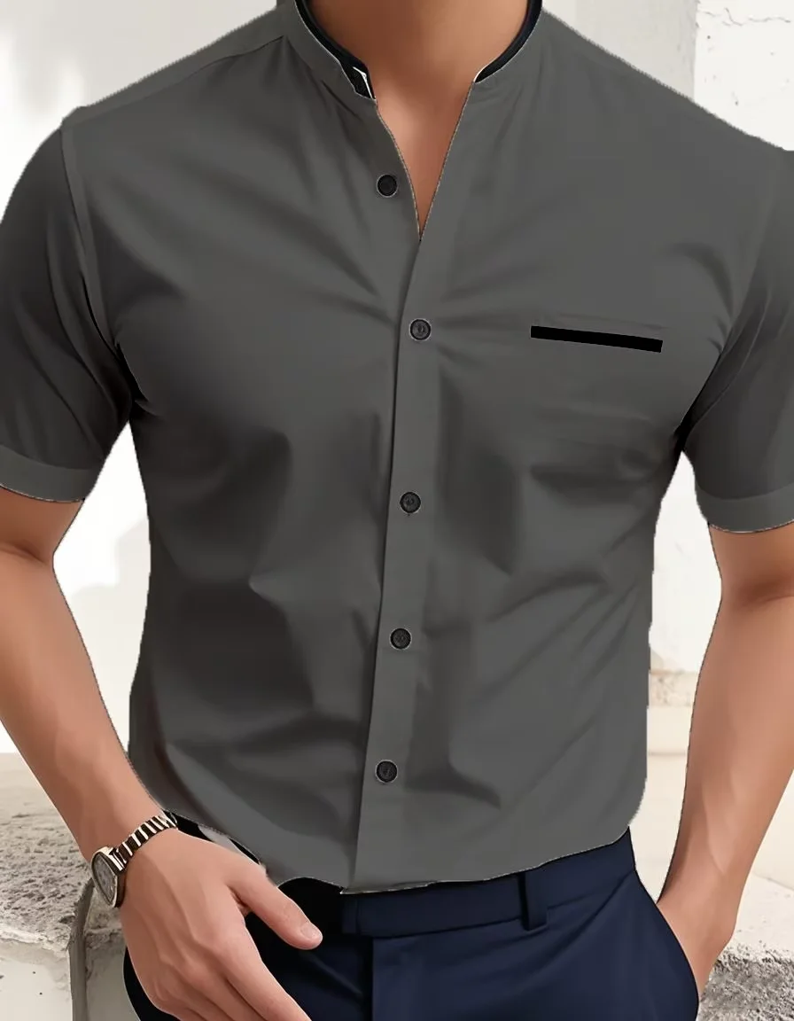 Men's Summer New Solid Color Short Sleeve Shirt in 14 Colors, Classic Henley Collar, Casual Business Stylish Men's Top
Men's Summer New Solid Color Short Sleeve Shirt in 14 Colors, Classic Henley Collar, Casual Business Stylish Men's Top
