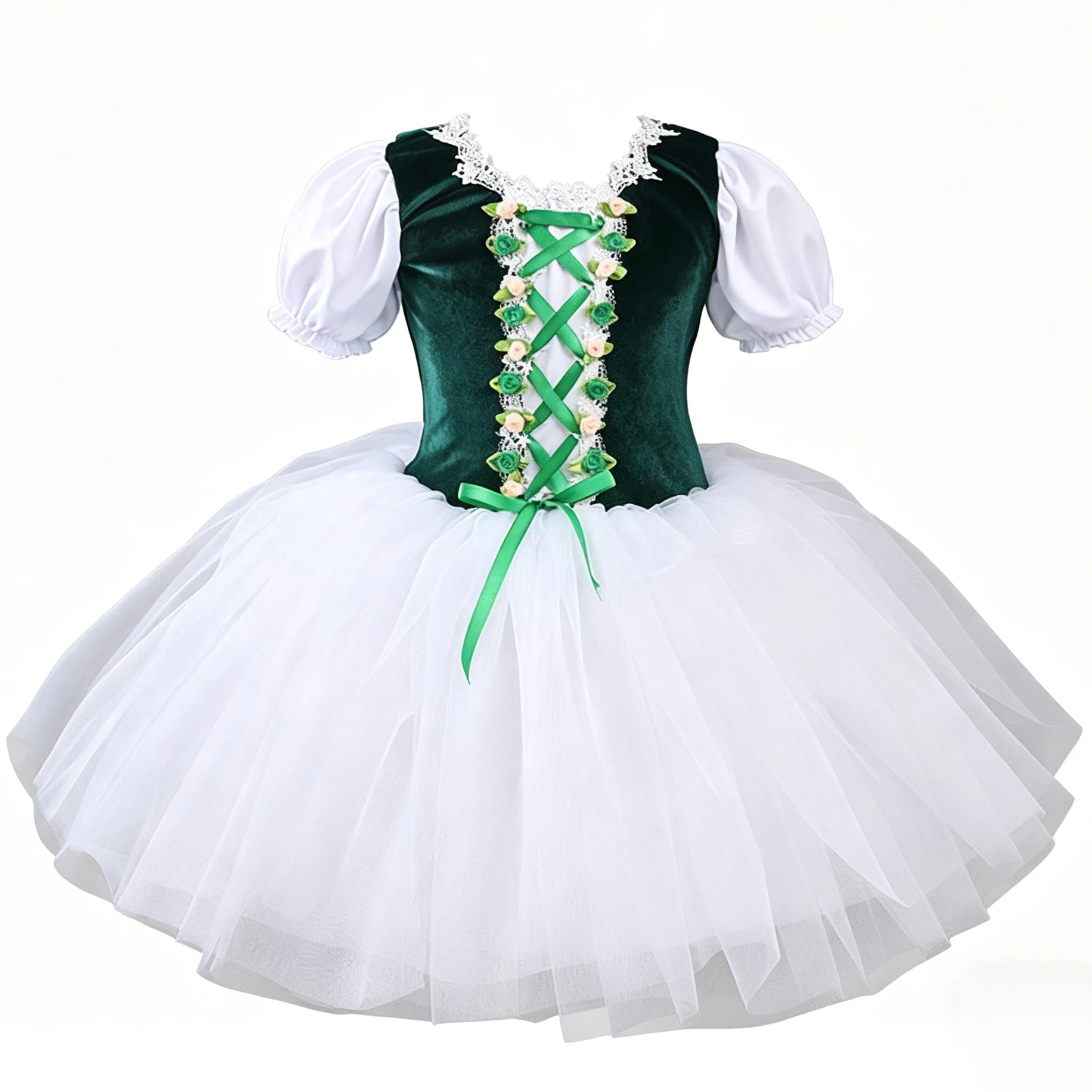 Performance Accessories Dance Clothes Puff Sleeve Flower Lace Ribbon Velvet Ballerina Party Dress Children Girl Dance Costumes
Performance Accessories Dance Clothes Puff Sleeve Flower Lace Ribbon Velvet Ballerina Party Dress Children Girl Dance Costumes