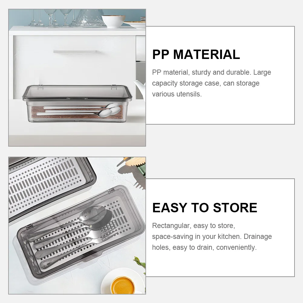 2pcs Cutlery Holder For Kitchen Stackable Storage Box With Drainage Holes Space-Saving Pp Material Utensil Rack Chopstick
2pcs Cutlery Holder For Kitchen Stackable Storage Box With Drainage Holes Space-Saving Pp Material Utensil Rack Chopstick