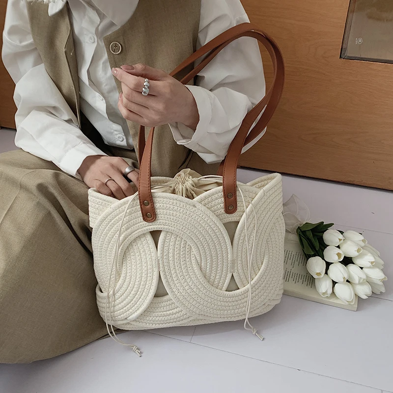 Geometric Travel Handmade Woven Beach Handbag Casual Shoulder Purse Tote Bag Designer Shopper Totes for Women Beach Vacation
Geometric Travel Handmade Woven Beach Handbag Casual Shoulder Purse Tote Bag Designer Shopper Totes for Women Beach Vacation