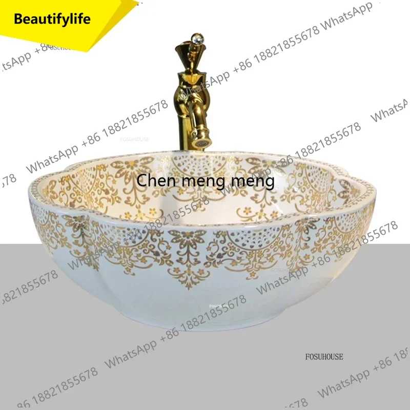 A17 Designer Hand-painted Bathroom Sinks Luxury Home Kitchen Art Single Basin Special-shaped Above Counter Basin Ceramic Was
A17 Designer Hand-painted Bathroom Sinks Luxury Home Kitchen Art Single Basin Special-shaped Above Counter Basin Ceramic Was