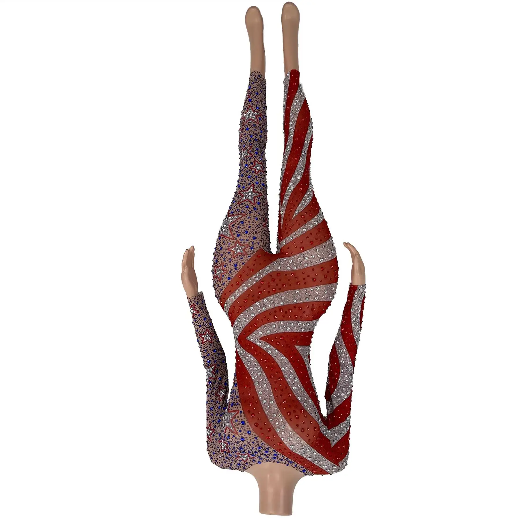 Sparkly Rhinestone Red Silver Blue Tight Fitting Jumpsuit Striped Star Long Sleeve Jumpsuit Stage Show Party Evening Wear Qizhi
Sparkly Rhinestone Red Silver Blue Tight Fitting Jumpsuit Striped Star Long Sleeve Jumpsuit Stage Show Party Evening Wear Qizhi