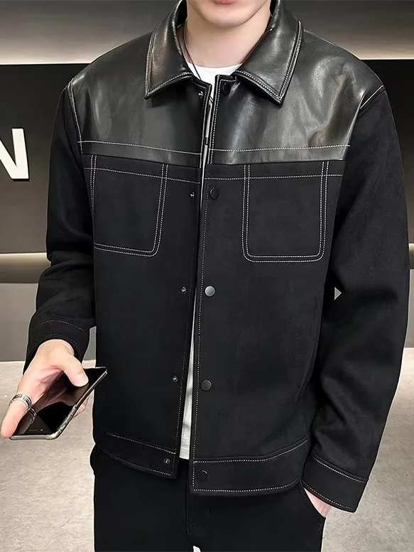 Men's Faionable Suede Jaet Collar Flip Autumn New Arrival Youth Trendy Breathable Loose Fit Button Closure ort Sve
Men's Faionable Suede Jaet Collar Flip Autumn New Arrival Youth Trendy Breathable Loose Fit Button Closure ort Sve