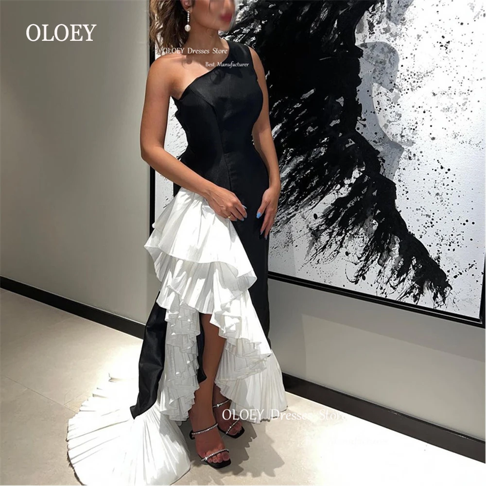 OLOEY Modern Dubai Arabic Women Black White Mermaid Evening Dresses One Shoulder Satin Pleats Long Prom Gowns Formal Occasion
OLOEY Modern Dubai Arabic Women Black White Mermaid Evening Dresses One Shoulder Satin Pleats Long Prom Gowns Formal Occasion