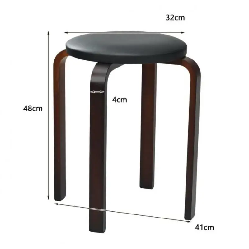 Set of 4 Bentwood Round Stool Stackable Dining Chairs with Padded Seat-Black
Set of 4 Bentwood Round Stool Stackable Dining Chairs with Padded Seat-Black