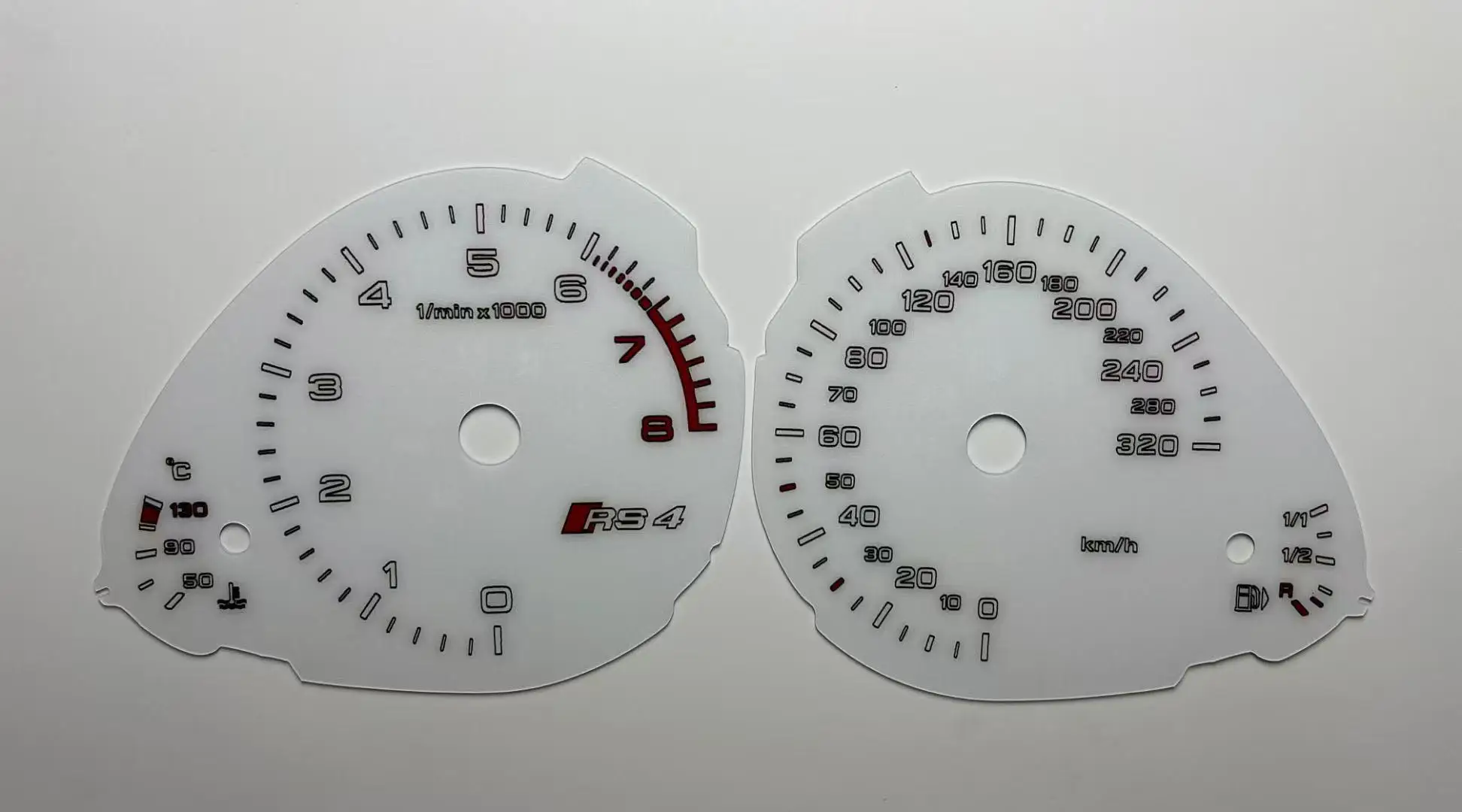 Instrument Cluster Overlay Speedo Tacho Dials For Audi A4 B8 Gauge Face 320KM/H White RS4
Instrument Cluster Overlay Speedo Tacho Dials For Audi A4 B8 Gauge Face 320KM/H White RS4