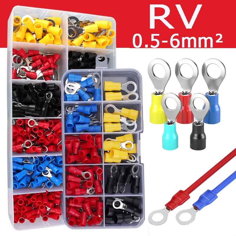 100-420Pcs Assorted RV Pre-Insulated Cold Press Terminals Round Copper Nose Crimping Head Wire Connector Kit 0.5-6mm²/AWG 22-10
100-420Pcs Assorted RV Pre-Insulated Cold Press Terminals Round Copper Nose Crimping Head Wire Connector Kit 0.5-6mm²/AWG 22-10