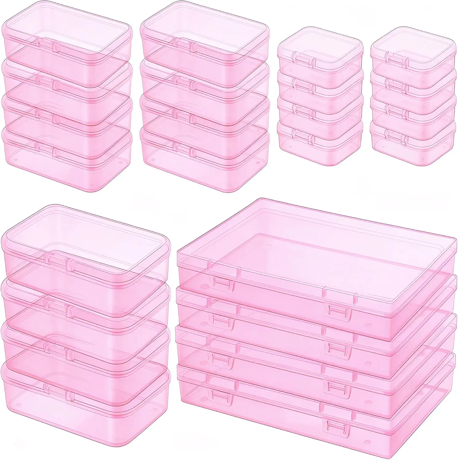 24-Piece Stackable Plastic Storage Containers with Lids, Small Craft Organizers for Beads, Jewelry, Hardware, Pink
24-Piece Stackable Plastic Storage Containers with Lids, Small Craft Organizers for Beads, Jewelry, Hardware, Pink