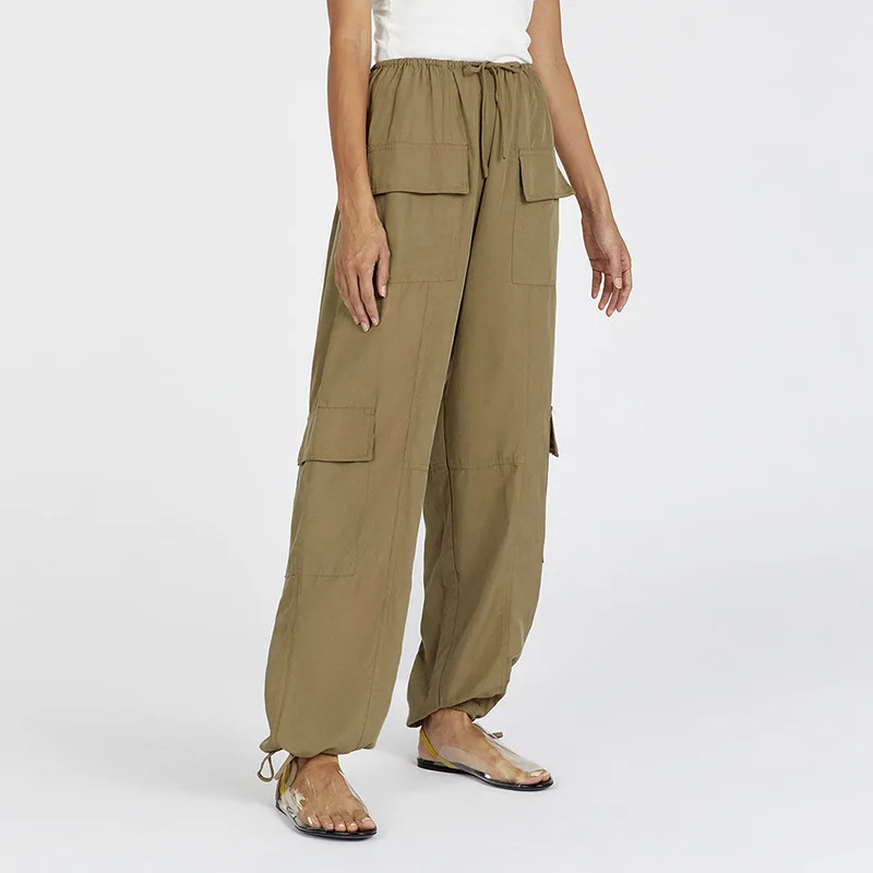 SuperAen 2024 Solid Color Drawstring Pants Summer New Loose Casual Linen Design Pockets Pants
SuperAen 2024 Solid Color Drawstring Pants Summer New Loose Casual Linen Design Pockets Pants