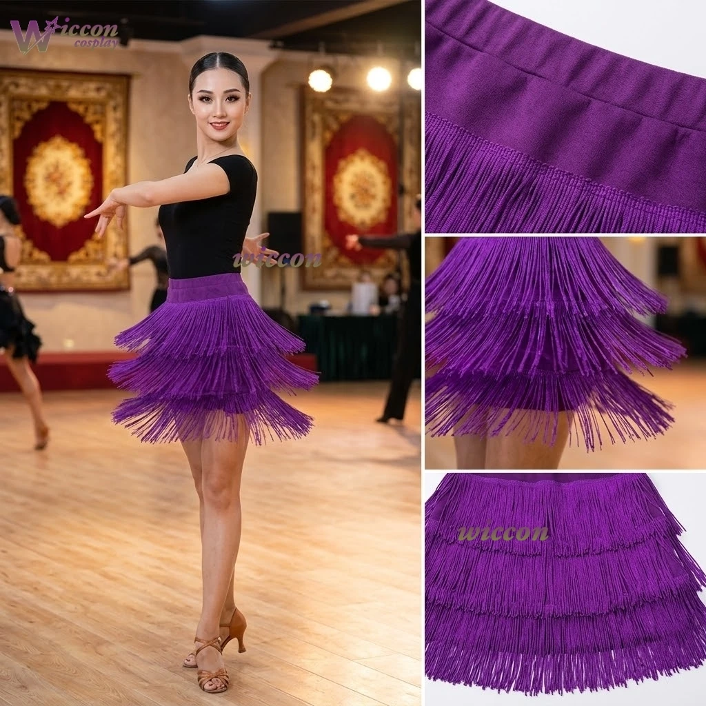 Ani Cos Store Latin dance costume Latin dance skirt with tassels dance training attire short half skirt performance costume
Ani Cos Store Latin dance costume Latin dance skirt with tassels dance training attire short half skirt performance costume