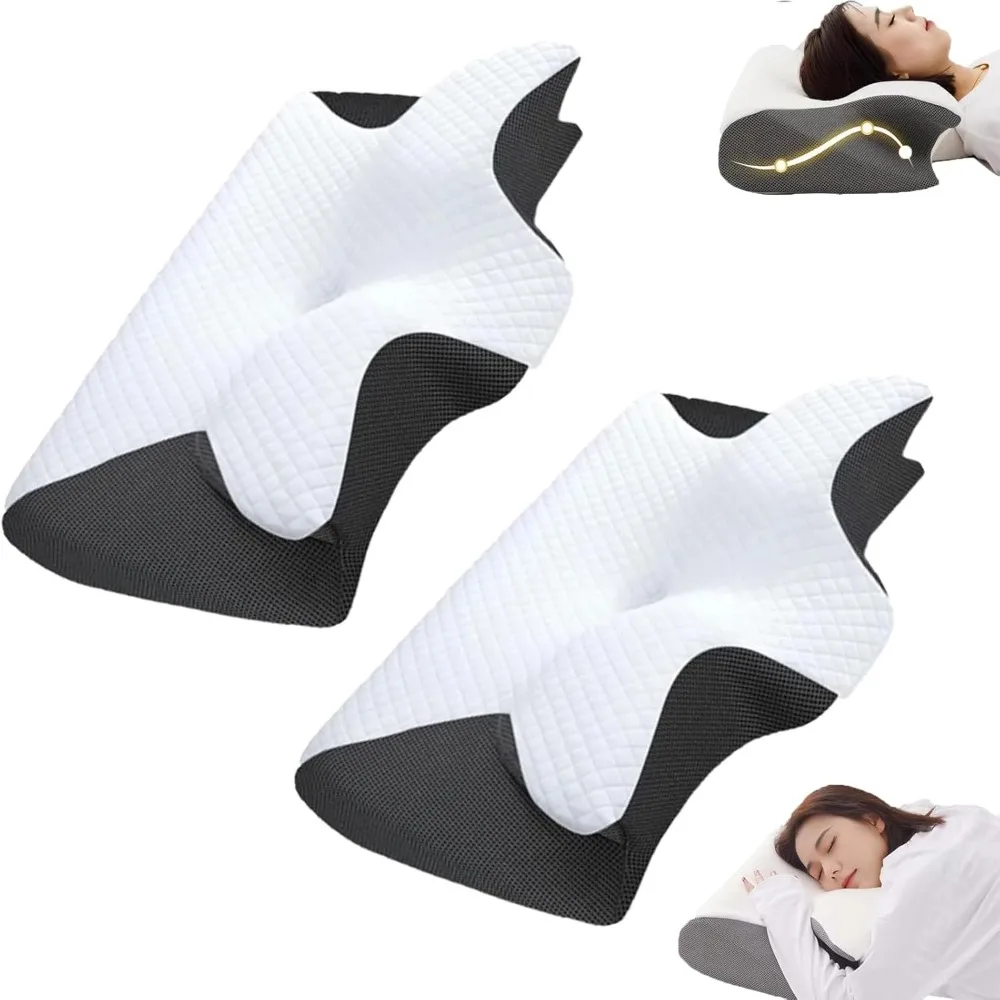 Hicaly Ergonomic Pillow, Memory Foam Cervical Pillow, Ergonomic Orthopedic Contour, for Side, Back and Stomach Sleepers
Hicaly Ergonomic Pillow, Memory Foam Cervical Pillow, Ergonomic Orthopedic Contour, for Side, Back and Stomach Sleepers