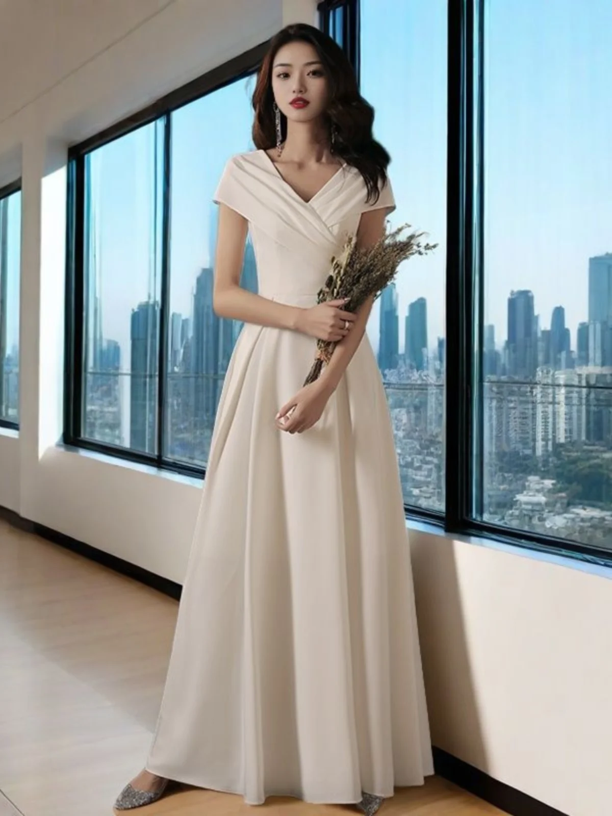 Элегантное длинное белое платье для выпускного вечера, облегающее, с высокой талией, на молнии, с V-образным вырезом, из полиэфирного волокна
Элегантное длинное белое платье для выпускного вечера, облегающее, с высокой талией, на молнии, с V-образным вырезом, из полиэфирного волокна