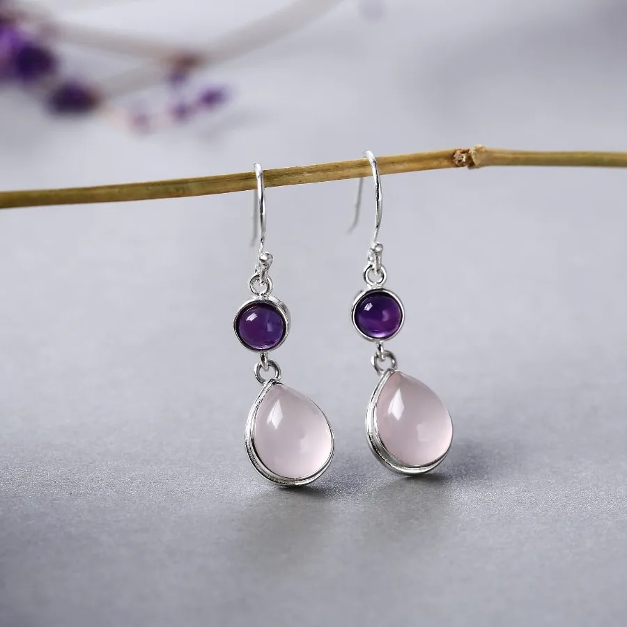 S925 Silver Inlaid Pink Crystal Earrings Water Drop Hibiscus Stone Thai Silver Crystal Earrings Female
S925 Silver Inlaid Pink Crystal Earrings Water Drop Hibiscus Stone Thai Silver Crystal Earrings Female