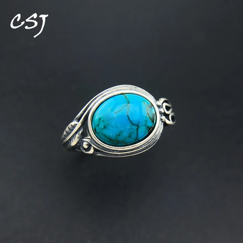 CSJ Vintage Natural Turquoise Rings 925 Silver Sterling Silver Gems Oval 8*10mm for Women Party Christmas Birthday Jewelry Gift
CSJ Vintage Natural Turquoise Rings 925 Silver Sterling Silver Gems Oval 8*10mm for Women Party Christmas Birthday Jewelry Gift