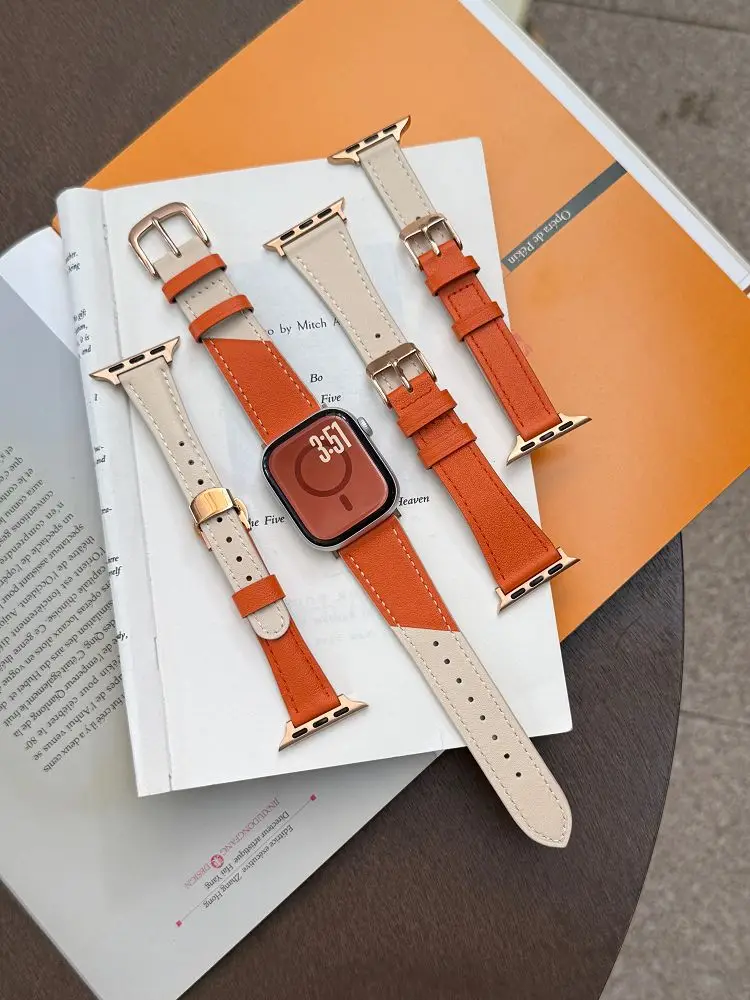 Genuine Leather Band for Apple Watch Band 38 40 41 42 44 45 46 49mm Two-Color Block Leather Strap for iWatch Series 10 9 8 7 6 5
Genuine Leather Band for Apple Watch Band 38 40 41 42 44 45 46 49mm Two-Color Block Leather Strap for iWatch Series 10 9 8 7 6 5
