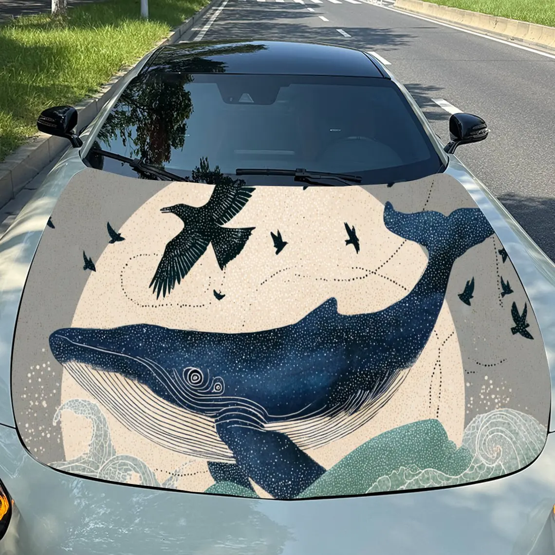 Blue Whale & Bird Moon Art PVC Car Engine Hood Vinyl Wraps, Self-Adhesive Waterproof Car Hood Decal Sticker, Car Decoration Prot
Blue Whale & Bird Moon Art PVC Car Engine Hood Vinyl Wraps, Self-Adhesive Waterproof Car Hood Decal Sticker, Car Decoration Prot