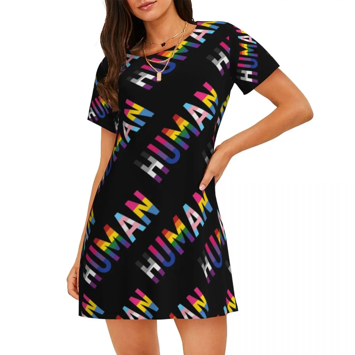 Custom Human Gay Pride Women's Short-Sleeved Nightdress Print LGBT Short Sleeve Nightgowns For Walking Vacations Sleepshirts
Custom Human Gay Pride Women's Short-Sleeved Nightdress Print LGBT Short Sleeve Nightgowns For Walking Vacations Sleepshirts