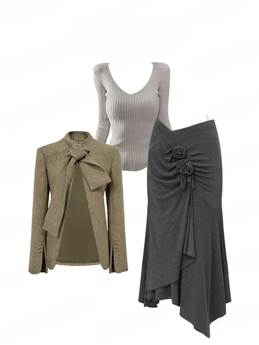 Korean Style Knitted Cardigan And Base Shirt Set Elegant Skirt Women's Fashionable Warm Winter Outfit Long Sleeve round ...
Korean Style Knitted Cardigan And Base Shirt Set Elegant Skirt Women's Fashionable Warm Winter Outfit Long Sleeve round ...