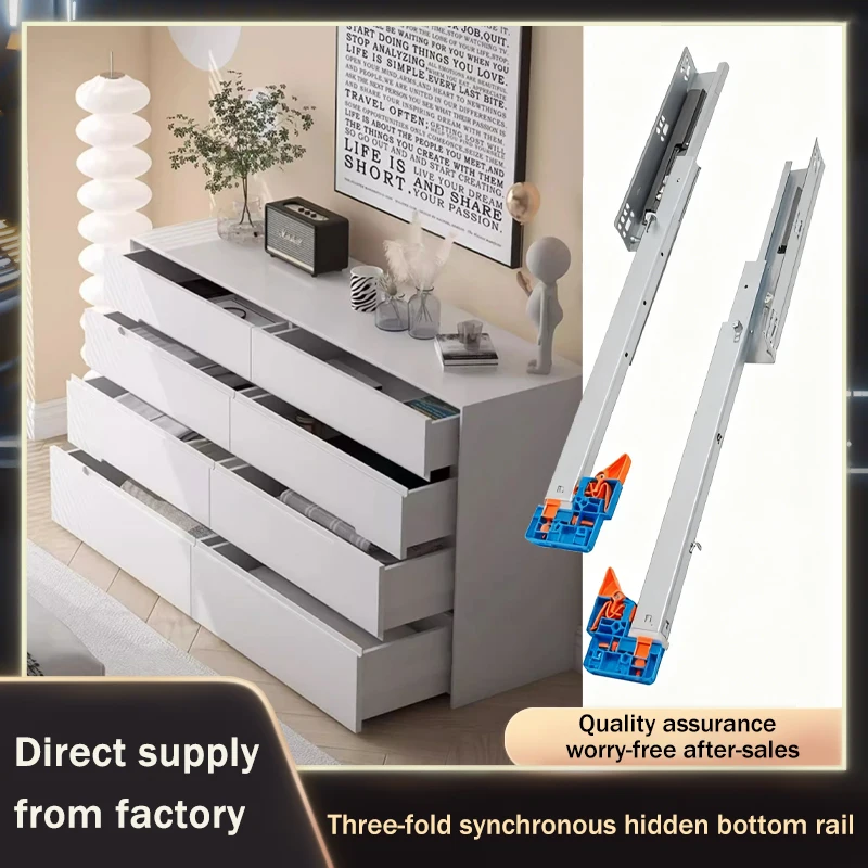 Three Section Undermount Drawer Slide Runner With Soft Close Damping Buffer Full Extension Synchronized Quick Release Hidden
Three Section Undermount Drawer Slide Runner With Soft Close Damping Buffer Full Extension Synchronized Quick Release Hidden