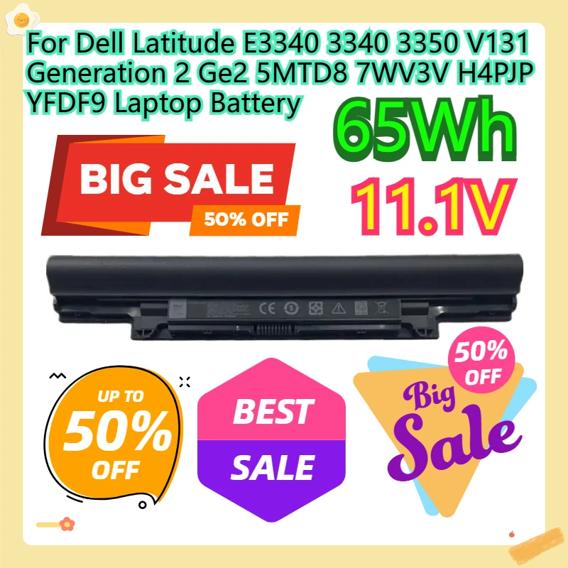 Для Dell Latitude E3340 3340 3350 V131 поколения 2 Ge2 5MTD8 7WV3V H4PJP YFDF9 аккумулятор для ноутбука 11,1 В 65 Втч 
Для Dell Latitude E3340 3340 3350 V131 поколения 2 Ge2 5MTD8 7WV3V H4PJP YFDF9 аккумулятор для ноутбука 11,1 В 65 Втч