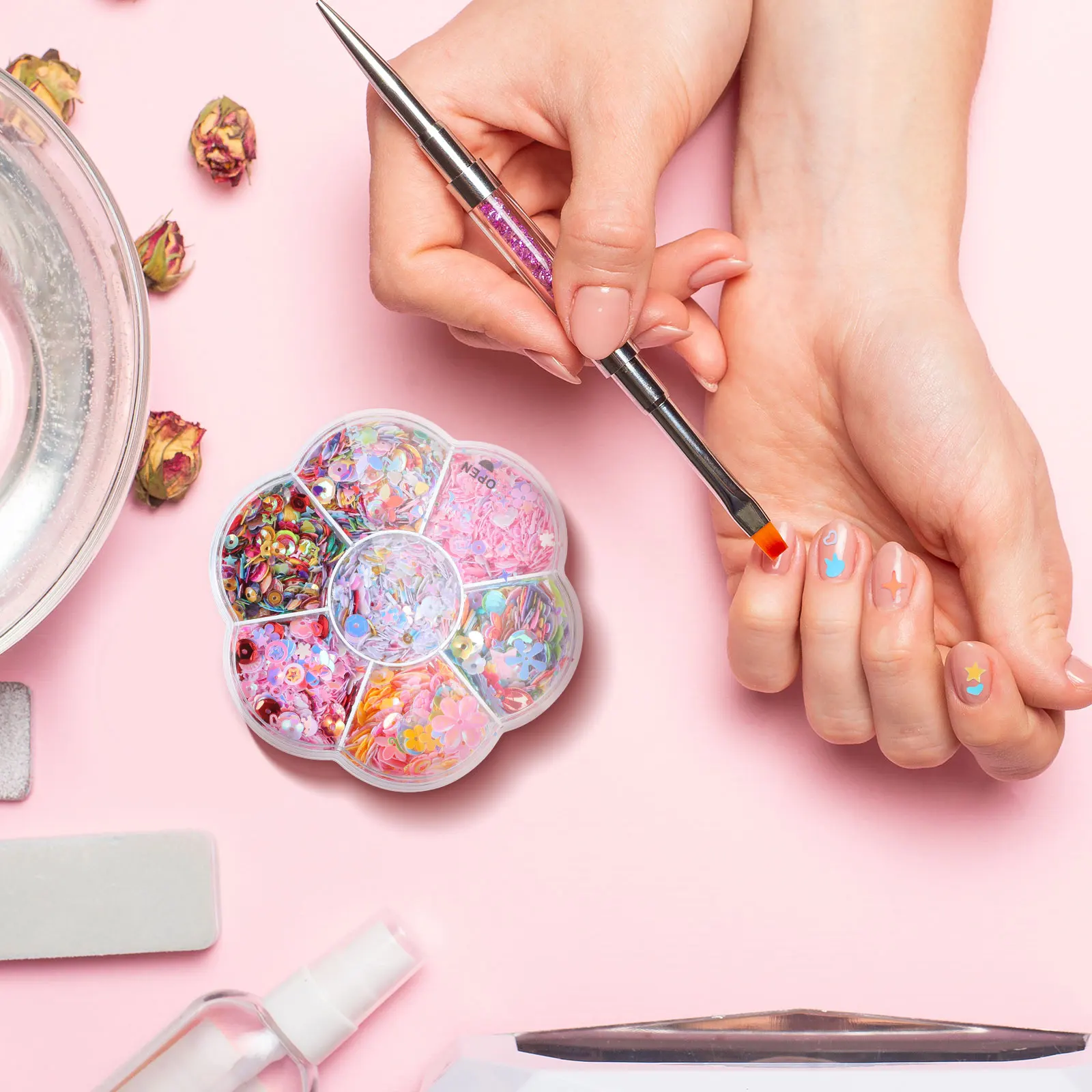 Loose Sequins Bright Decorative Materials Colorful Iridescent Glitter Sequins for DIY Crafts Nail Art Embroidery Clothing
Loose Sequins Bright Decorative Materials Colorful Iridescent Glitter Sequins for DIY Crafts Nail Art Embroidery Clothing