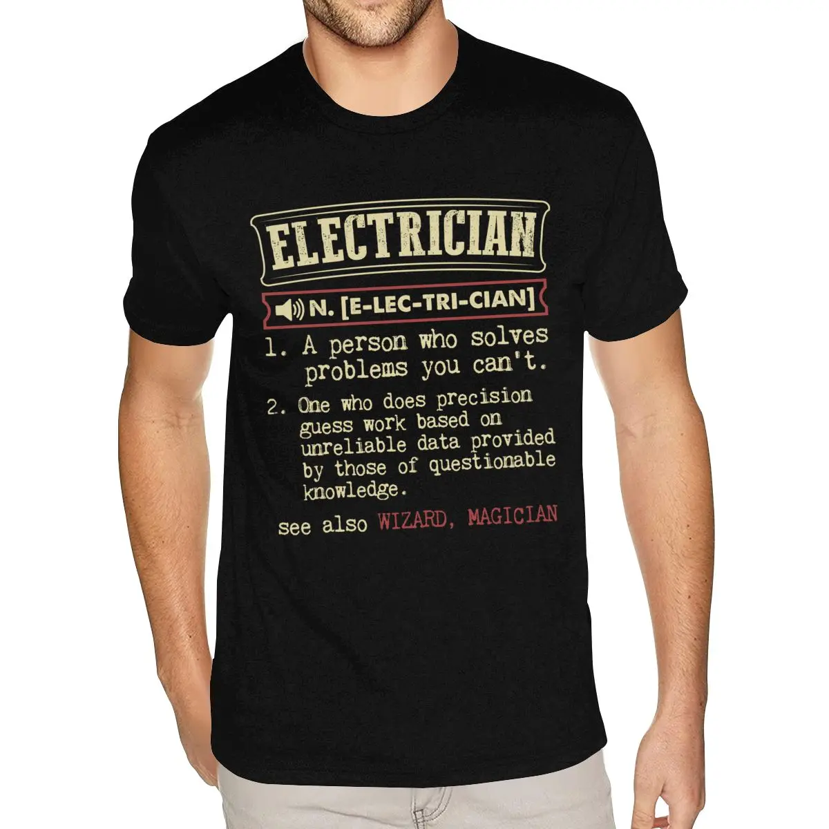 Cute Electrician Funny Dictionary Term Tees Shirt Mens Bespoke Short Sleeves Premium Cotton Black Crew Neck T Shirt
Cute Electrician Funny Dictionary Term Tees Shirt Mens Bespoke Short Sleeves Premium Cotton Black Crew Neck T Shirt