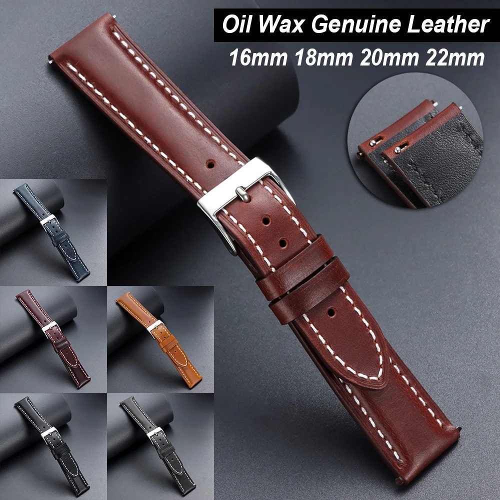 16mm 18mm 20mm 22mm Premium Leather Watchband Oil Wax TopLayer Leather Watch Strap Vintage Quick Release Wristbelt Male Bracelet
16mm 18mm 20mm 22mm Premium Leather Watchband Oil Wax TopLayer Leather Watch Strap Vintage Quick Release Wristbelt Male Bracelet