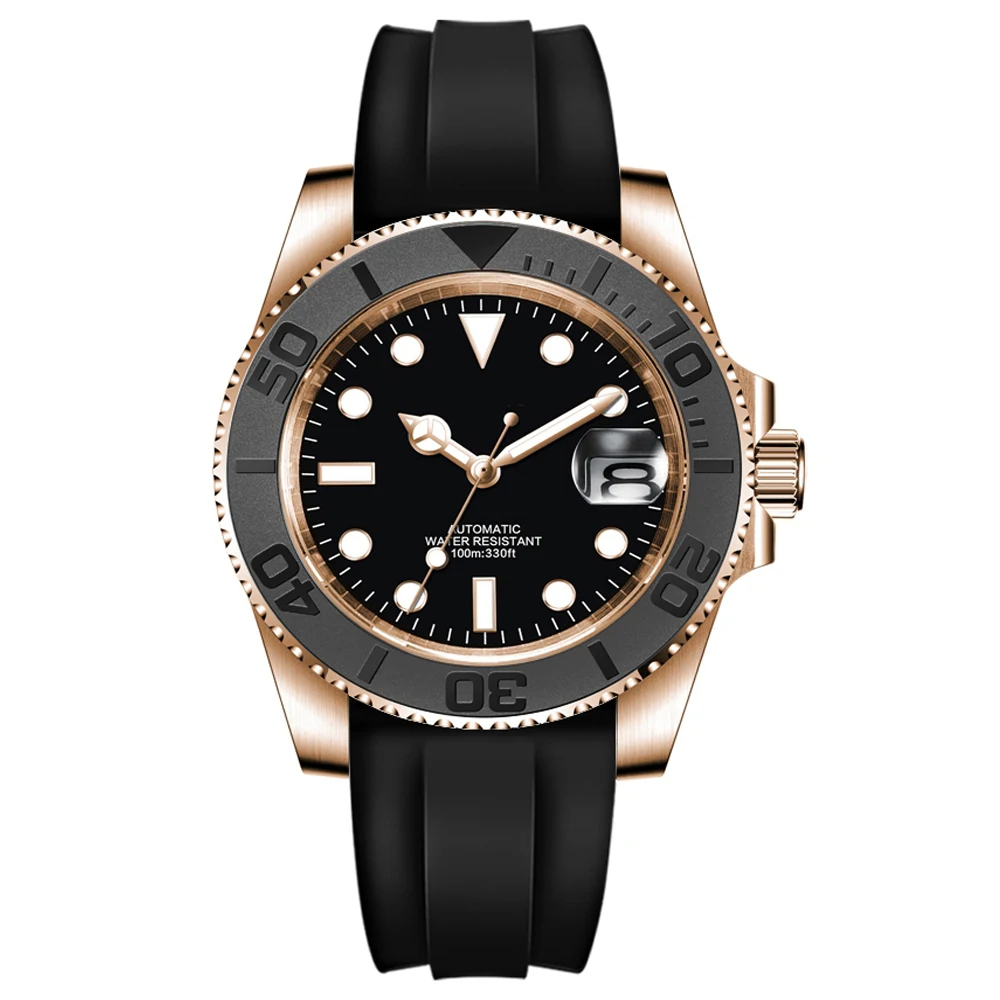Luxury 40mm Sterile Men's Automatic Mechanical Yacht Watch Waterproof Clock Ceramic Bezel Rubber Band NH35/Miyota Movement
Luxury 40mm Sterile Men's Automatic Mechanical Yacht Watch Waterproof Clock Ceramic Bezel Rubber Band NH35/Miyota Movement