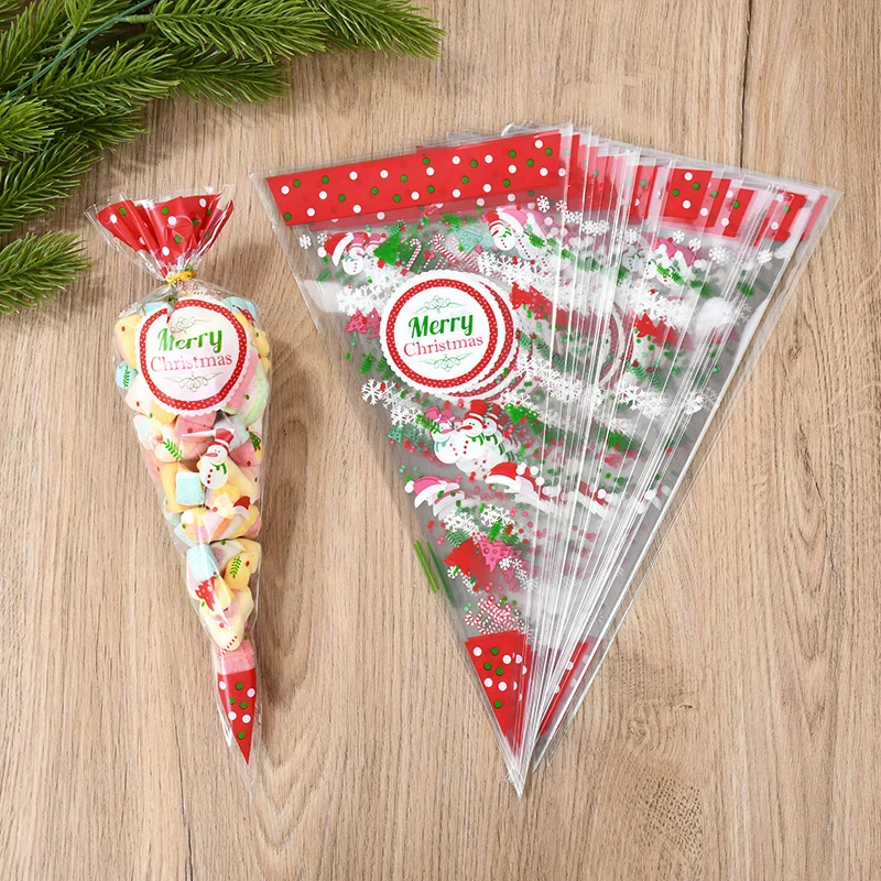 Christmas Transparent Candy Bags Plastic Cone Bags Popcorn Cute Cartoon Elk Snowman Christmas Tree Christmas Party Bags Supplies
Christmas Transparent Candy Bags Plastic Cone Bags Popcorn Cute Cartoon Elk Snowman Christmas Tree Christmas Party Bags Supplies