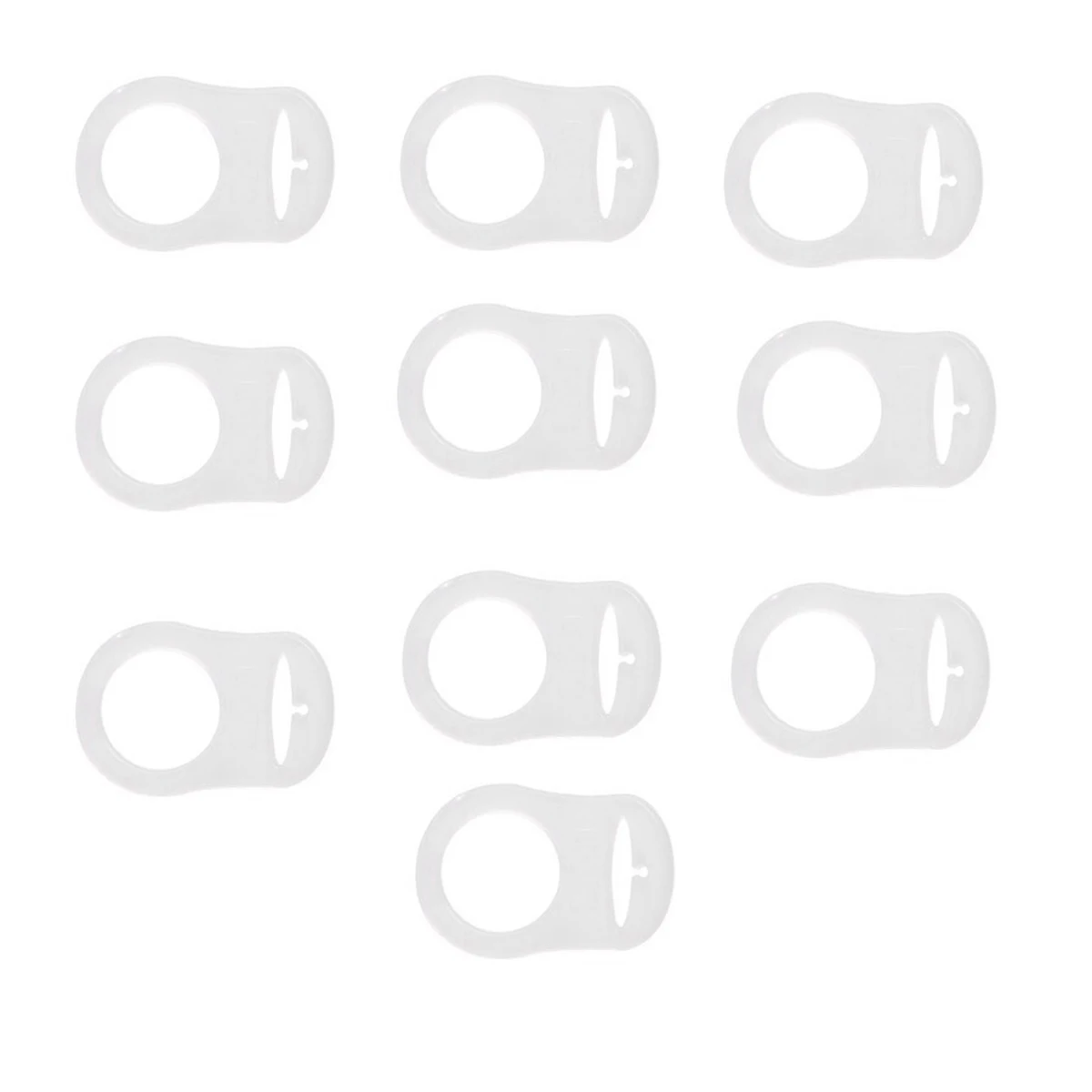 10pcs Silicone Pacifier Food Grade Soft Practical Design Adapter Baby Holder Ring Nursing Supplies
10pcs Silicone Pacifier Food Grade Soft Practical Design Adapter Baby Holder Ring Nursing Supplies
