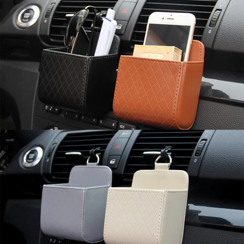 Car Storage Bag Air Vent Dashboard Tidy Hanging Leather Organizer Box Sunglasses Phone Holder Storage Organizer car accessories 
Car Storage Bag Air Vent Dashboard Tidy Hanging Leather Organizer Box Sunglasses Phone Holder Storage Organizer car accessories