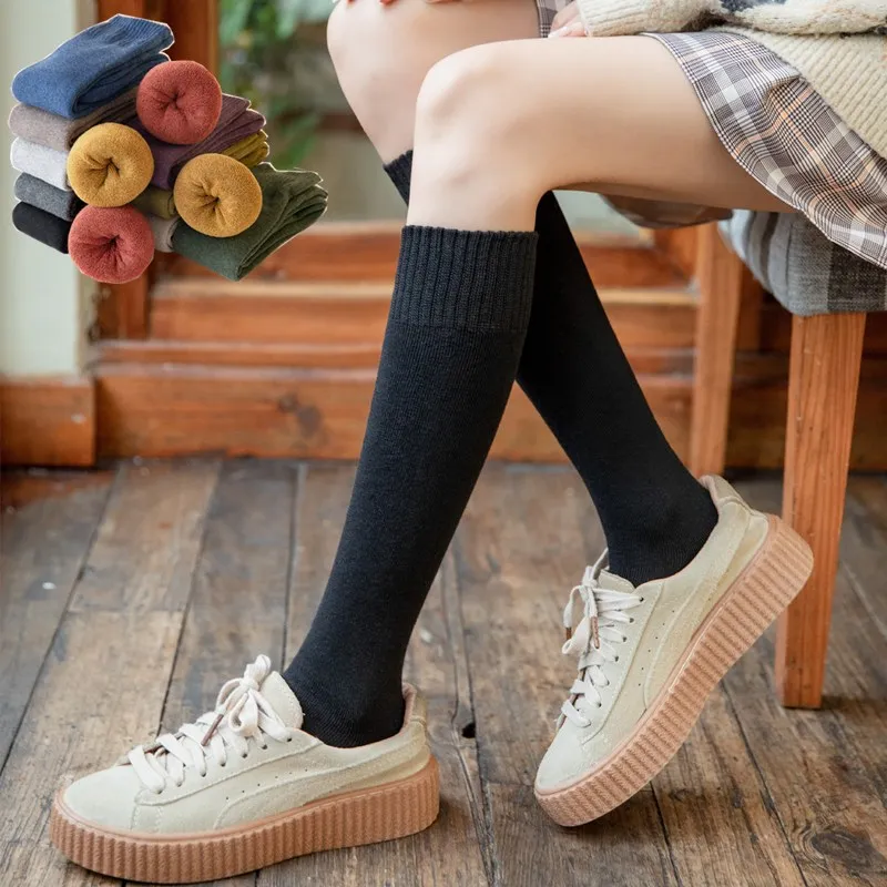 1PR Towel Calf Socks Winter Thickened Warm Long Socks Women's Black Bunching Socks Pure-Cotton Middle Tube Socks
1PR Towel Calf Socks Winter Thickened Warm Long Socks Women's Black Bunching Socks Pure-Cotton Middle Tube Socks