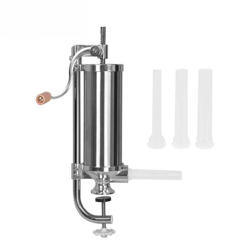 2.5LBS/1.5L Manual Sausage Filler Stuffer Home Made Machine Hand Operated Tool Vertical Stainless Steel Meat Sausage Stuffer
2.5LBS/1.5L Manual Sausage Filler Stuffer Home Made Machine Hand Operated Tool Vertical Stainless Steel Meat Sausage Stuffer