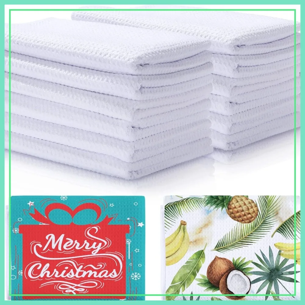 Sublimation Kitchen Towels 16x24in, 24 Pack Microfiber Waffle Weave Fast Drying Absorbent Dish Towels for Home
Sublimation Kitchen Towels 16x24in, 24 Pack Microfiber Waffle Weave Fast Drying Absorbent Dish Towels for Home