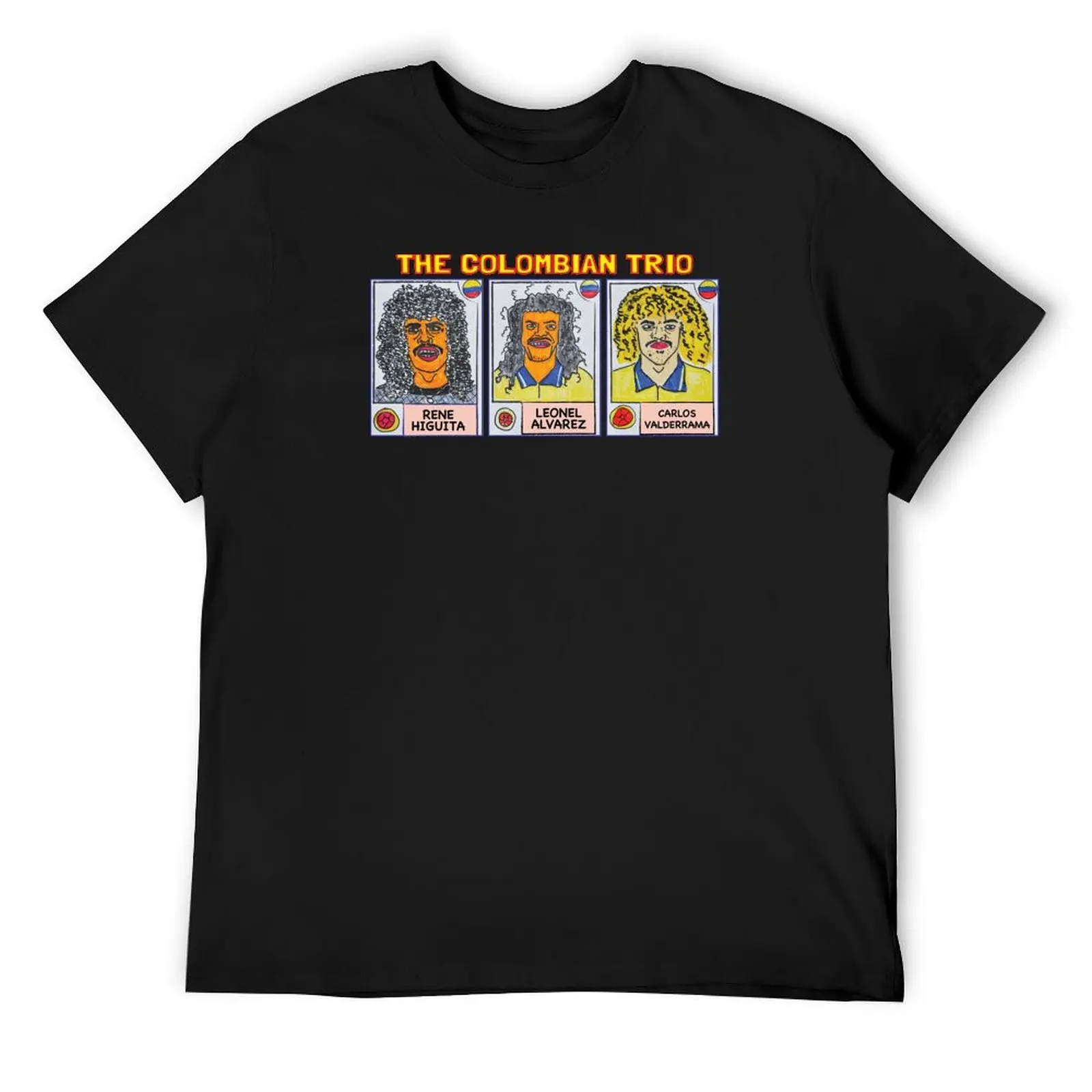 The Colombian soccer legend Carlos Valderrama, Rene Higuita, and Leonel Alvarez Caricature T-Shirt cute clothes men tshirt
The Colombian soccer legend Carlos Valderrama, Rene Higuita, and Leonel Alvarez Caricature T-Shirt cute clothes men tshirt
