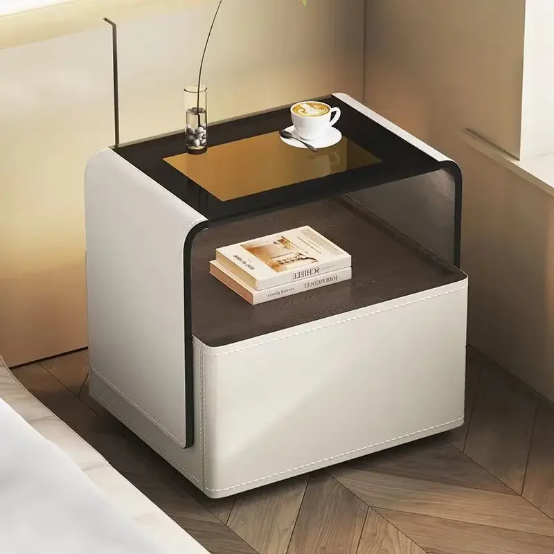 bedside table, solid wood saddle, leather new creative bedroom small minimalist bedside table, simple home storage locker
bedside table, solid wood saddle, leather new creative bedroom small minimalist bedside table, simple home storage locker