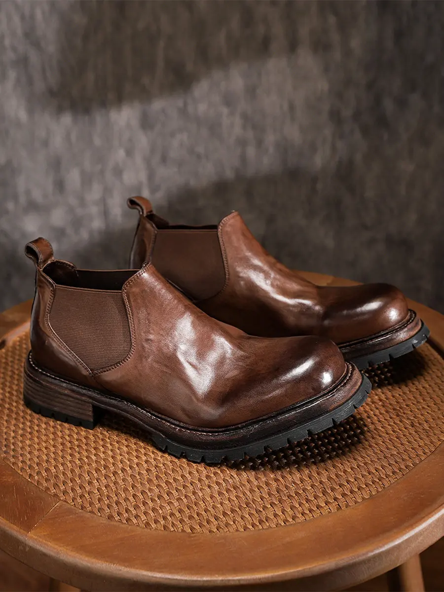 Goodyear Men’s Washed Horsehide Chelsea Ankle Boots, Round Toe, Handcrafted Low-top Workwear Casual Slip-on Leather Shoes For Me
Goodyear Men’s Washed Horsehide Chelsea Ankle Boots, Round Toe, Handcrafted Low-top Workwear Casual Slip-on Leather Shoes For Me