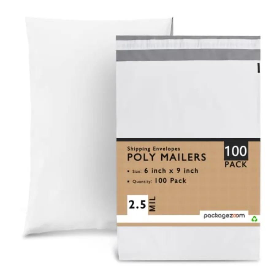 Poly Mailers 6x9 100 Pcs Self-Seal Shipping Envelopes For Businesses, Strong Adhesive Mailing Bags, Tear and Water-Resistant Pr
Poly Mailers 6x9 100 Pcs Self-Seal Shipping Envelopes For Businesses, Strong Adhesive Mailing Bags, Tear and Water-Resistant Pr