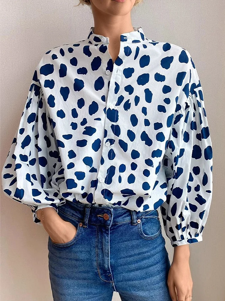 Chic Dot Chiffon Shirt Women Loose Summer Puff Sleeve O Neck Blouse Fashion Casual Elegant Female Sweet American Streetwear Tops
Chic Dot Chiffon Shirt Women Loose Summer Puff Sleeve O Neck Blouse Fashion Casual Elegant Female Sweet American Streetwear Tops