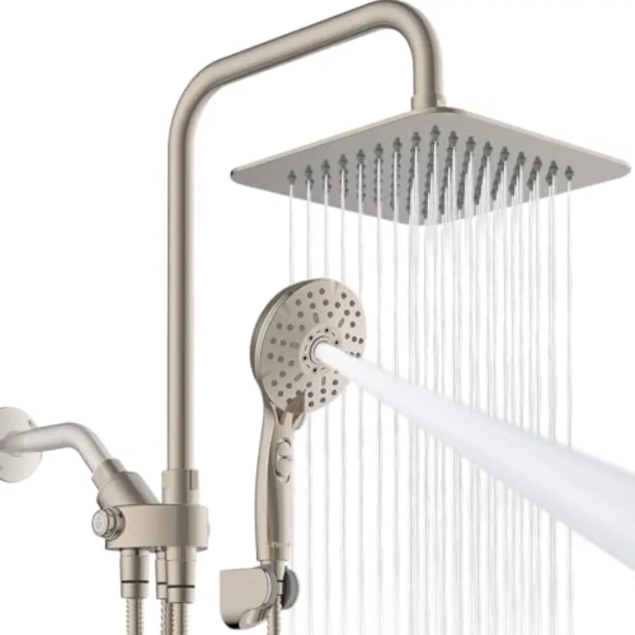 Dual Shower Head Combo, 8'' High Pressure Rain Shower Head with Handheld Spray, 6+1 Spray Settings Handheld Showerhead, Height
Dual Shower Head Combo, 8'' High Pressure Rain Shower Head with Handheld Spray, 6+1 Spray Settings Handheld Showerhead, Height