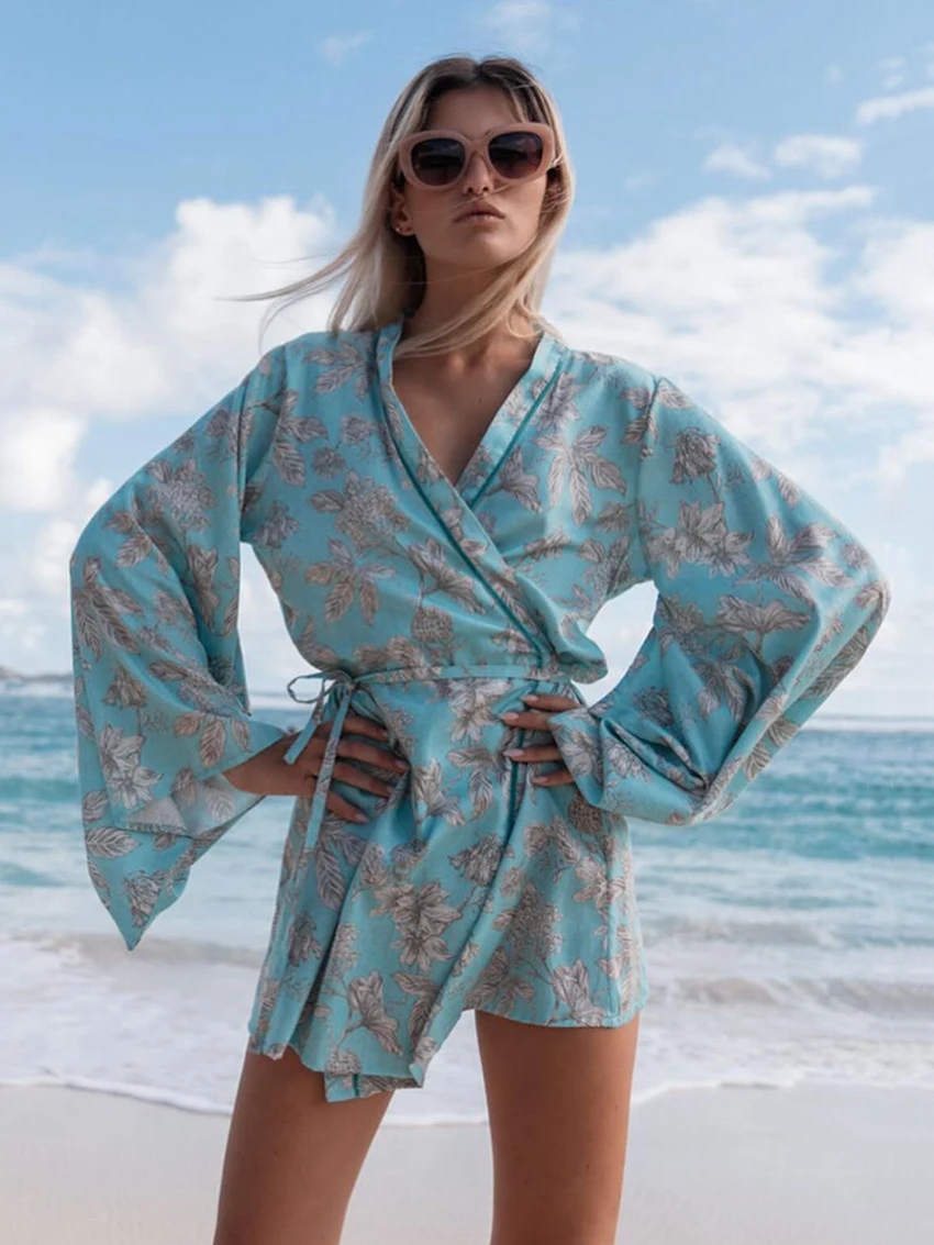Marthaqiqi Casual Women Sleepwear V-Neck Nightgowns Long Sleeve Robe Lace Up Nightwear Mini Dress Printing Loose Ladies Pajamas
Marthaqiqi Casual Women Sleepwear V-Neck Nightgowns Long Sleeve Robe Lace Up Nightwear Mini Dress Printing Loose Ladies Pajamas