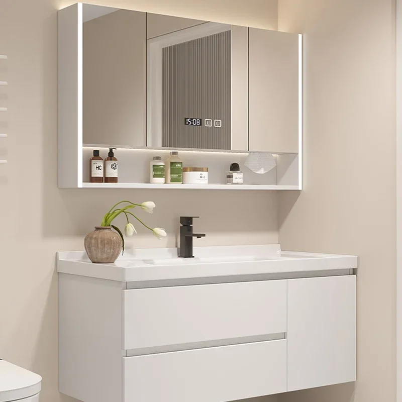 Simple Bathroom Cabinet Ceramic Integrated Basin Storage Mirror Cabinet Assembly Fashion Home Furniture Arredo Bagno
Simple Bathroom Cabinet Ceramic Integrated Basin Storage Mirror Cabinet Assembly Fashion Home Furniture Arredo Bagno