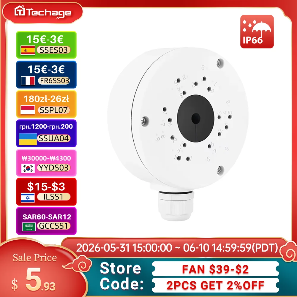 Techage IP66 Waterproof Iron Junction Box For Security Surveillance IP Camera Brackets CCTV Accessories For Cameras
Techage IP66 Waterproof Iron Junction Box For Security Surveillance IP Camera Brackets CCTV Accessories For Cameras