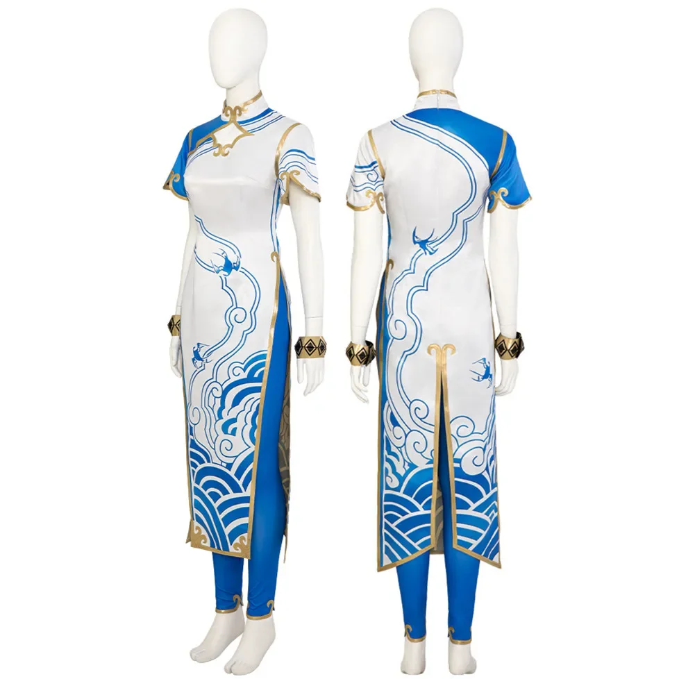 Chun Li Cosplay Costume Adult Women Jumpsuit Dress Suits Girls Halloween Carnival Disguise Party Costume
Chun Li Cosplay Costume Adult Women Jumpsuit Dress Suits Girls Halloween Carnival Disguise Party Costume