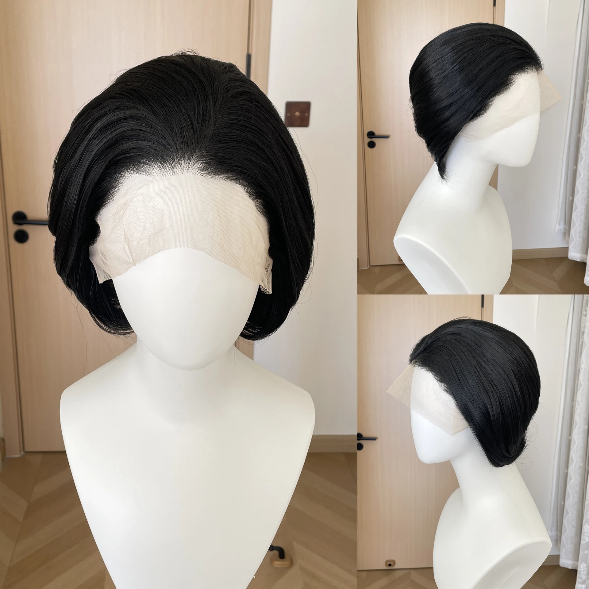 Jet Black Short Bob Cut Synthetic Lace Front Wigs for Women Cosplay Wigs for Men Natural Hairline Glueless 13x4 Lace Front Wigs
Jet Black Short Bob Cut Synthetic Lace Front Wigs for Women Cosplay Wigs for Men Natural Hairline Glueless 13x4 Lace Front Wigs