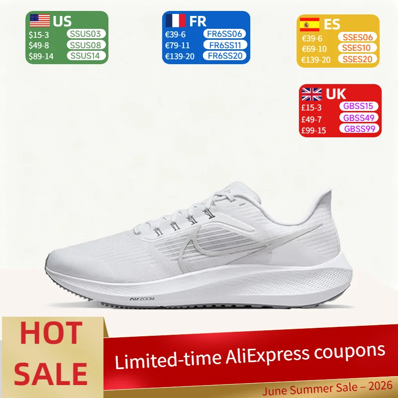 Nike Air Zoom Pegasus 39 stylish, simple, versatile, comfortable breathable low top running shoes men's white grey DH4071-100
Nike Air Zoom Pegasus 39 stylish, simple, versatile, comfortable breathable low top running shoes men's white grey DH4071-100