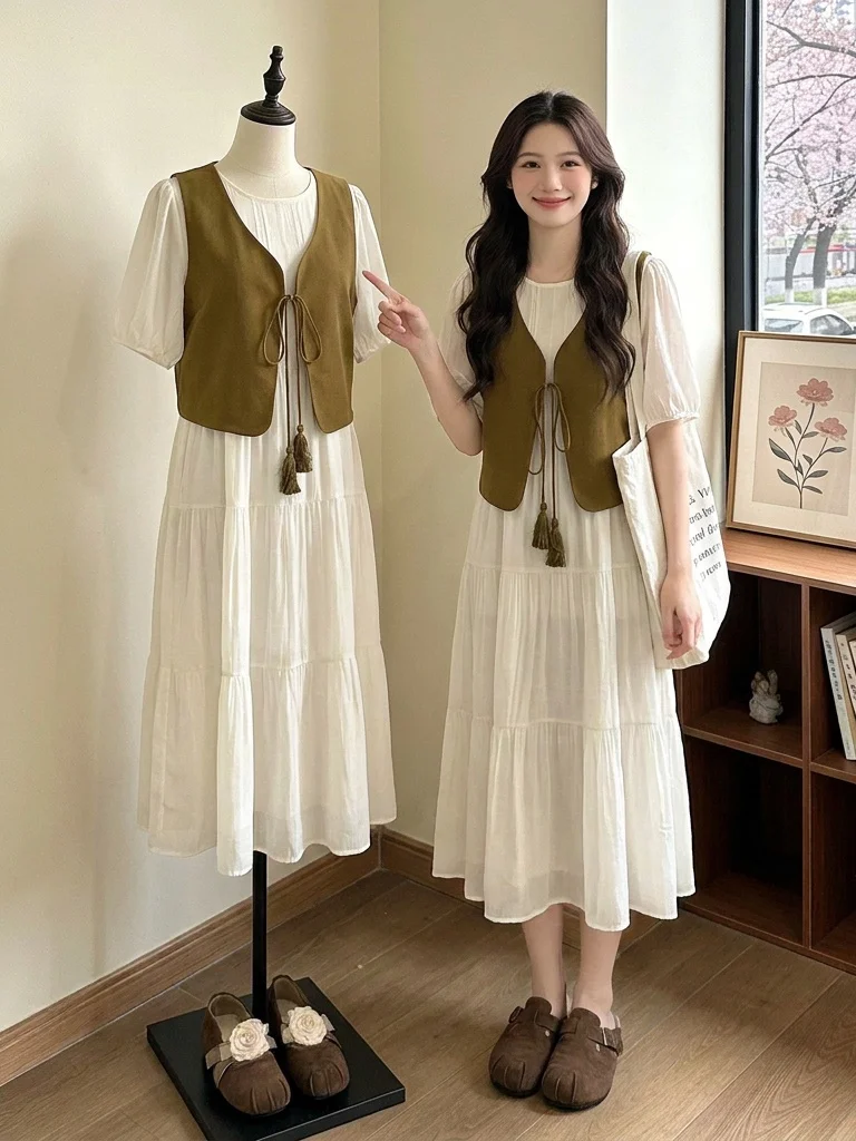 plus Size Women's Western Style Vest Dress Two Piece Set Summer Fashion Slimming Ensemble for Plump MM Commute Ready Casual Wear
plus Size Women's Western Style Vest Dress Two Piece Set Summer Fashion Slimming Ensemble for Plump MM Commute Ready Casual Wear