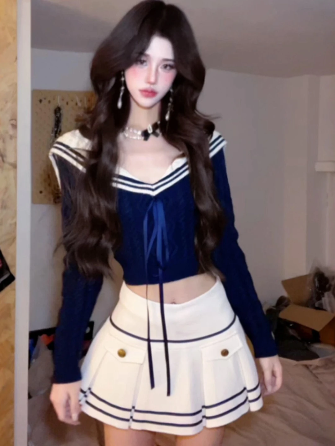 Korean Style College Fashion Set Cute Top Skirt Youthful Whole Set OOTD Spring 2026 Comfortable Long Sleeve round Neck Cotton
Korean Style College Fashion Set Cute Top Skirt Youthful Whole Set OOTD Spring 2026 Comfortable Long Sleeve round Neck Cotton