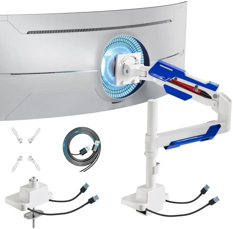 Одинарное крепление для монитора с USB, регулируемая подставка на газовой пружине для ультрашироких экранов 24-57 дюймов, до 66 фунтов, белое
Одинарное крепление для монитора с USB, регулируемая подставка на газовой пружине для ультрашироких экранов 24-57 дюймов, до 66 фунтов, белое